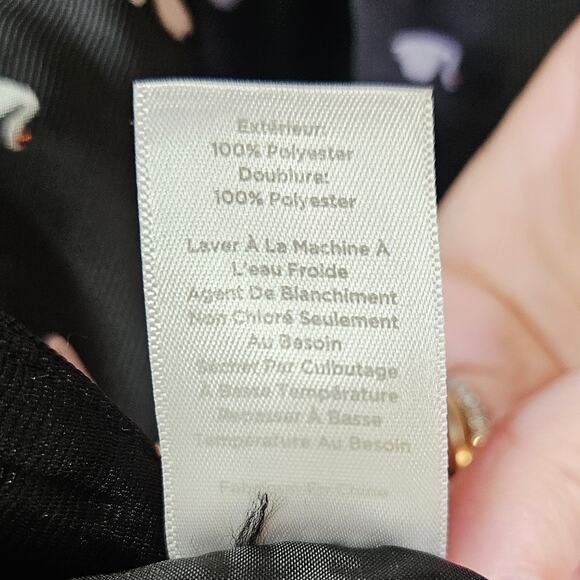 RSVP By Talbots Novelty Swan Pants Black Dress Pants High-Rise Straight Size 12 - Picture 12 of 12